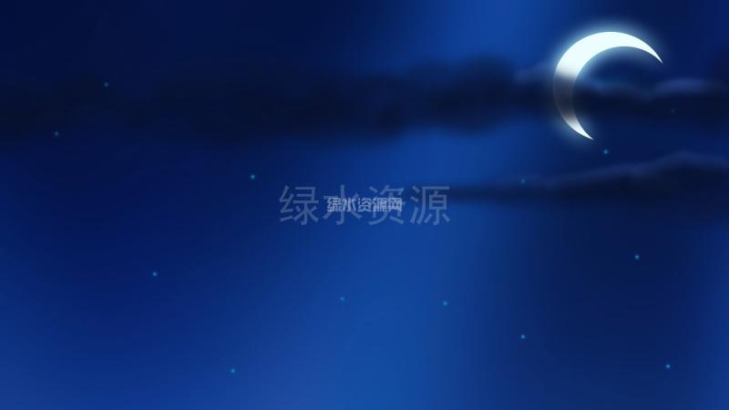 蓝色月亮和星星桌面壁纸