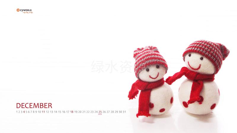 可爱圣诞雪人cyworld2011年12月壁纸