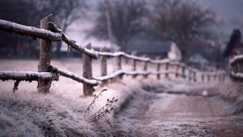 冬天雪景农村风景桌面壁纸