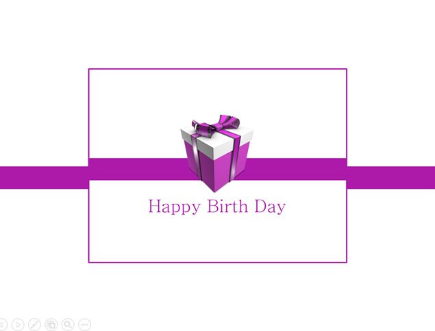 Happy Birth Day紫色礼盒生日主题ppt模板