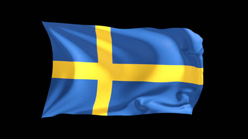 瑞典循环挥舞着国旗,瑞典循环挥舞着国旗特效,瑞典循环挥舞着国旗素材,瑞典循环挥舞着国旗视频