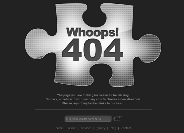 404 Error返回页面模板