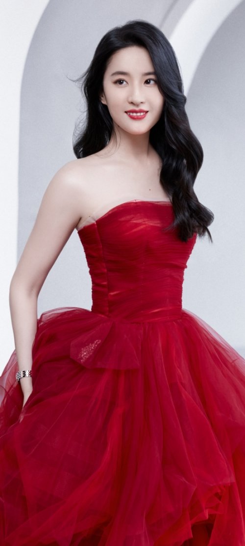 刘亦菲 红色裙子礼服手机壁纸